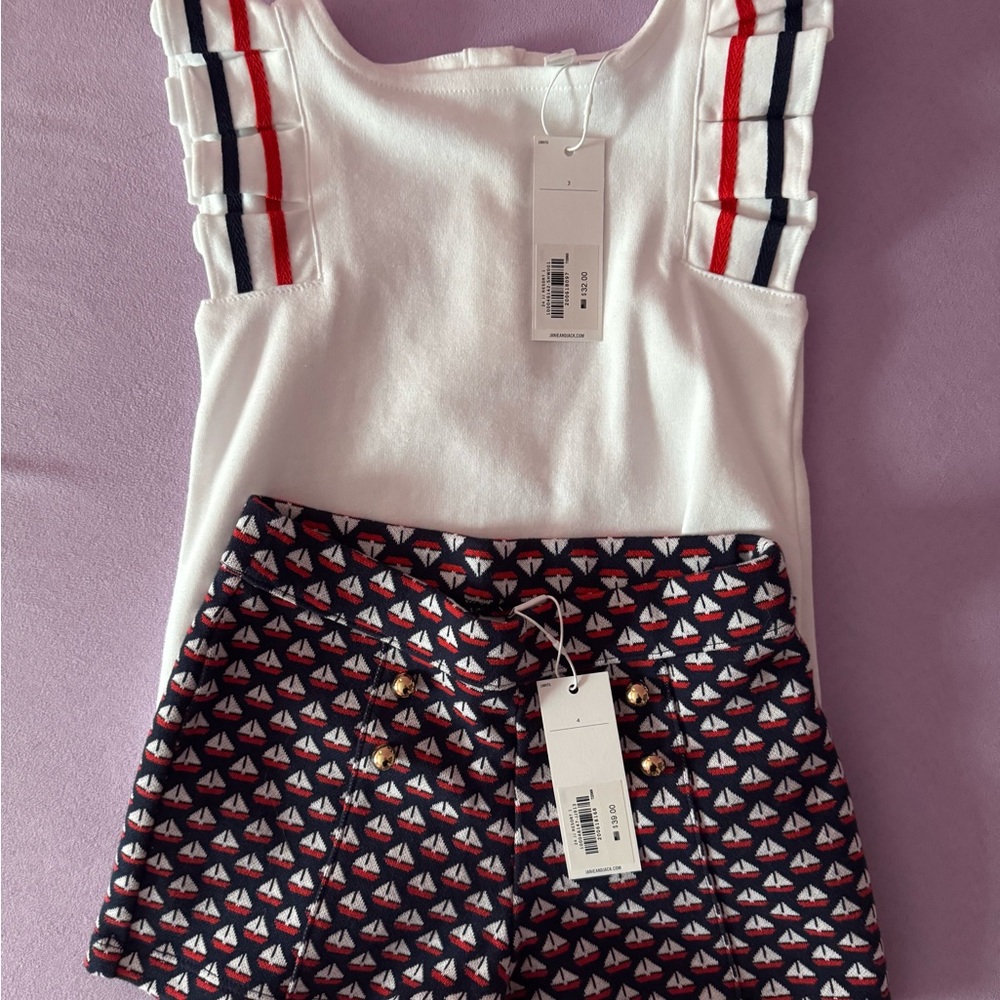 Janie and Jack Navy Sailboat Print Shorts